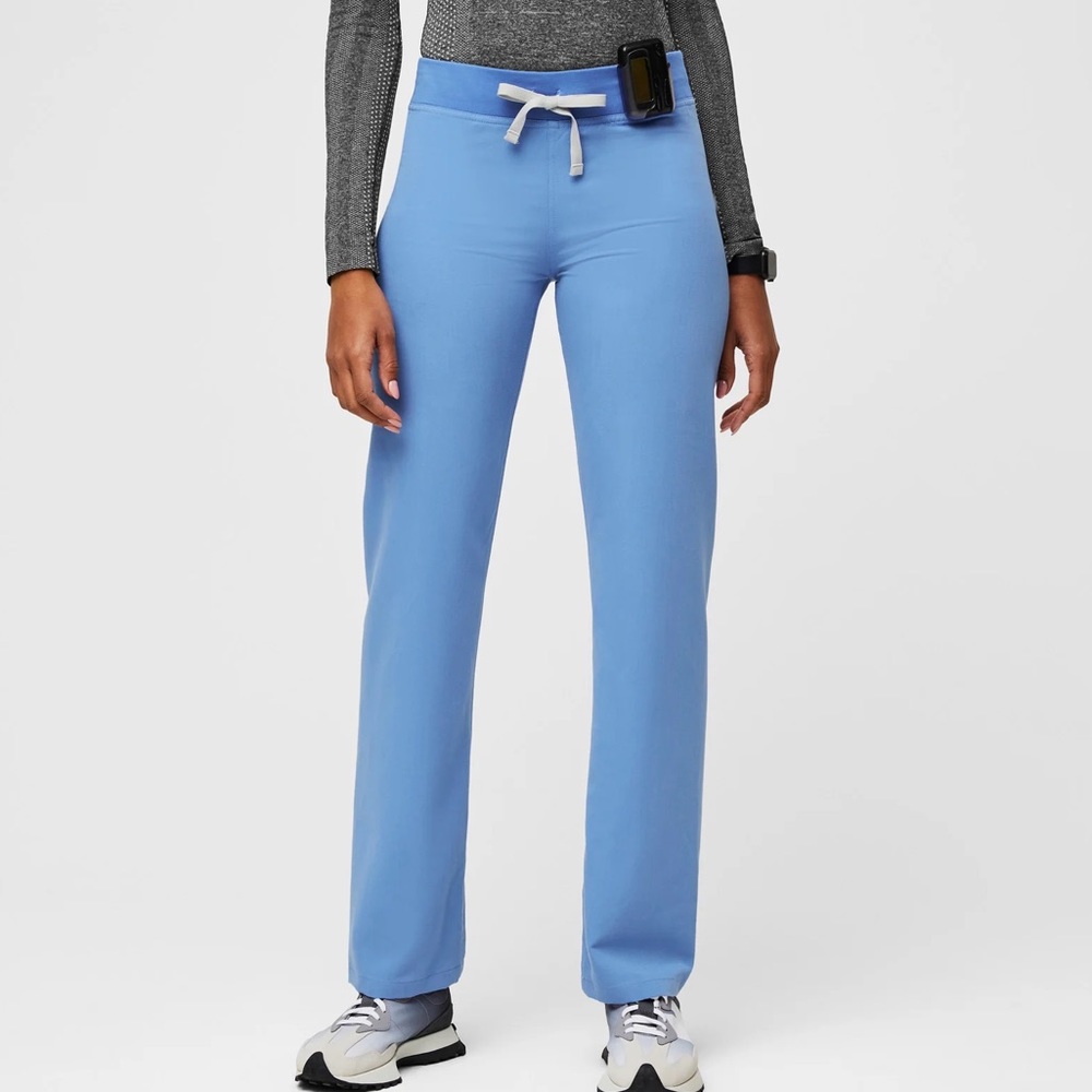 Figs Livingston Basic Scrub Pants Classic Fit Ceil Blue Large
